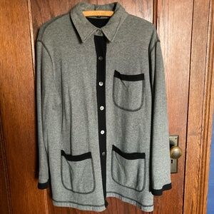 Karen Kane Grey and Black Fleece Jacket - Women's Size S